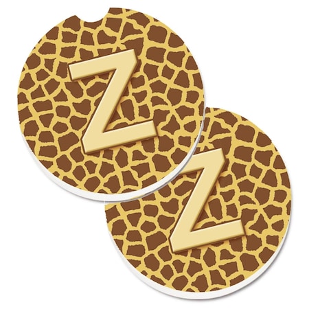 Carolines Treasures Monogram Initial Z Giraffe Cup Holder Car Coaster, PK2 CJ1025-ZCARC
